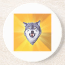 Courage Wolf Advice Animal Meme Coasters