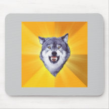 Courage Wolf Advice Animal Meme Mouse Pad
