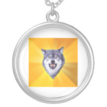Courage Wolf Advice Animal Meme Necklace