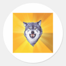 Courage Wolf Advice Animal Meme Sticker