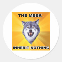 Courage Wolf Meek Inheritance Round Sticker