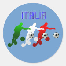 Courbure de l'Italie Calcio il drapeau de l'Italie Adhésifs Ronds