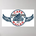 Coureur de café de Moto Affiche