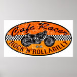 Coureur de café de moto affiches