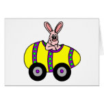 Coureur de lapin de Pâques Carte De Vœux
