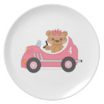 Coureur d'ours de nounours (rose) assiettes