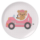 Coureur d'ours de nounours (rose) assiettes