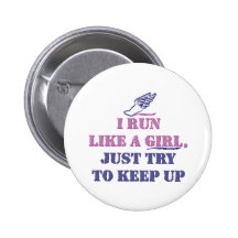 Courez comme une fille badges avec agrafe
