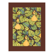 Courge jaune et fleurs cartes postales