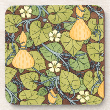 Courge jaune et fleurs sous-bocks