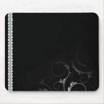 Courier Black  floral gift Mouse Pad