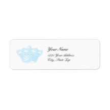 Couronne bleue étiquette d’adresse retour