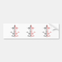 Couronne de coeur de Fleur - rose Autocollant Pour Voiture