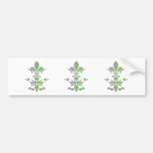 Couronne de coeur de Fleur - vert Adhésifs Pour Voiture