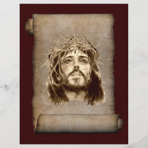 Couronne de Jésus-Christ des épines sur le rouleau Prospectus