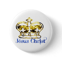 Couronne Jesus Christ Doré Bleu Pin
