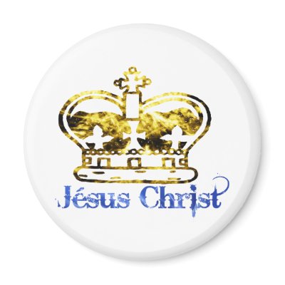 Couronne Jesus Christ Doré Bleu Fridge Magnets by Irys001