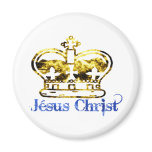 Couronne Jesus Christ Doré Bleu magnets