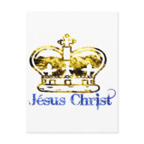 Couronne Jesus Christ Doré Bleu Postcards
