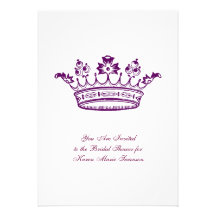 Couronne pourpre invitations personnalisées