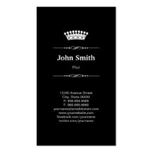 Couronne royale élégante simple pilote modèle de carte de visite