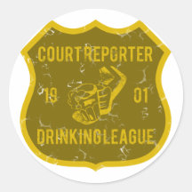 Court Reporter Drinking League Stickers