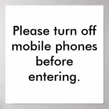 Courtesy Office Sign Please Turn Off Mobile Phones Print