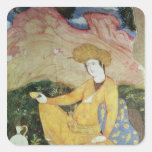 Courtier from the Court of Shah Abbas I Square Sticker