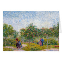 Courting Couples in the Voyer d'Argenson Park Gogh Cards