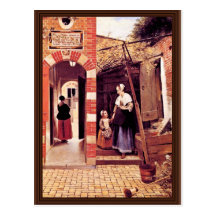 Courtyard Of A House In Delft By Hooch Pieter De ( Postcards