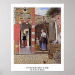 Courtyard Of A House In Delft By Pieter De Hooch Poster