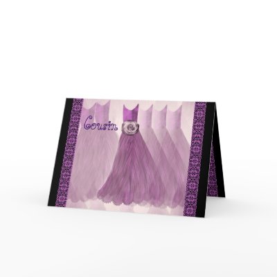 COUSIN Bridesmaid Invitation PURPLE PLUM Gowns by JaclinArt