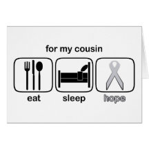 Cousin Eat Sleep Hope - Lung Cancer Greeting Card