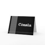 COUSIN - Groomsman - Black and Silver Checks Greeting Card