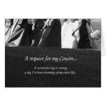 Cousin Matron of Honour Request Invitation Card