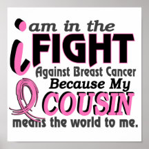Cousin Means The World To Me Breast Cancer Posters
