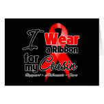 Cousin - Red Ribbon Awareness Greeting Card