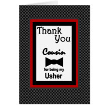 COUSIN Wedding Thank You with Bow Tie Cards