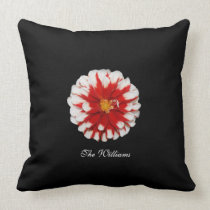 Coussin de fleur de fleur rouge et blanche oreillers american