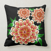Coussin de fleurs de pivoine