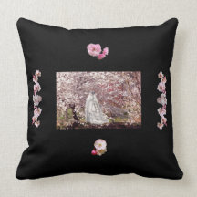 Coussin de jeune mariée des fleurs de cerisier A03