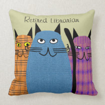 Coussin folklorique retiré de chats de bibliothéca oreillers american