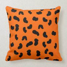 Coussin orange et noir de poster de animal