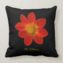 Coussin rouge et jaune de fleur de fleur oreillers american