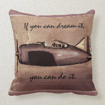 Coussin vintage d'avions