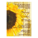 Coutry Chic Barn Wood Sunflower Wedding Invitation