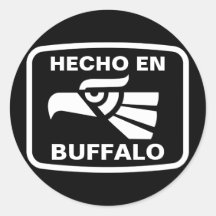 Coutume de personalizado de Buffalo d'en de Hecho  Autocollants Ronds