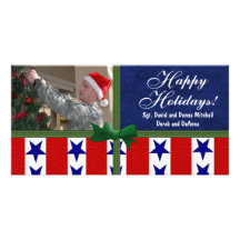 Coutume patriotique militaire de Noël Photocarte Personnalisée
