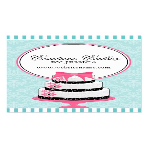Couture Cakes Bakery Aqua Business Cards