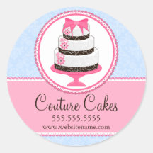 Couture Cakes Bakery Box Seals Round Sticker